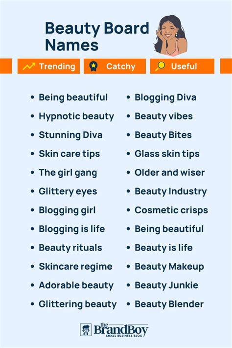 Beauty Board Names Pinterest Board Names Catchy Names Names