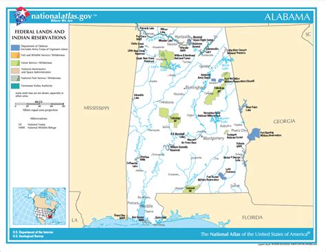 Federal Lands And Indian Reservations In Alabama Map