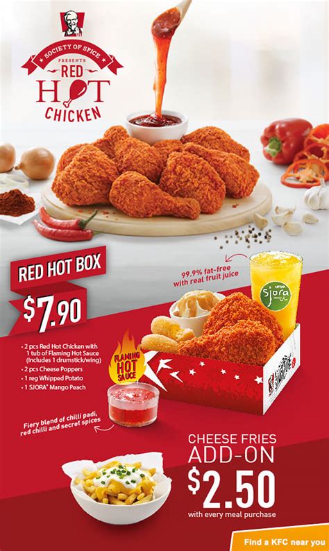 Kfc Introduces Red Hot Chicken With Flaming Hot Sauce Great Deals Singapore