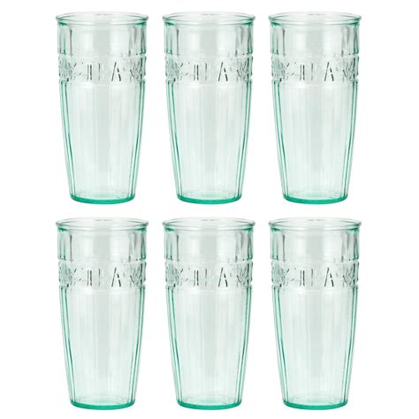 19oz assorted set of 4 amici home authentic mexican handmade baja hiball glass cocktail