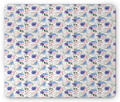 Blue And Pink Mouse Pad Spring Pattern With Nosegay Bouquets Romantic
