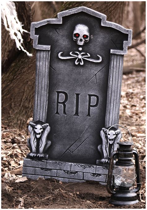 Set Of 3 Halloween 37cm Weathered Spooky Gravestones Tomb Stones Fast