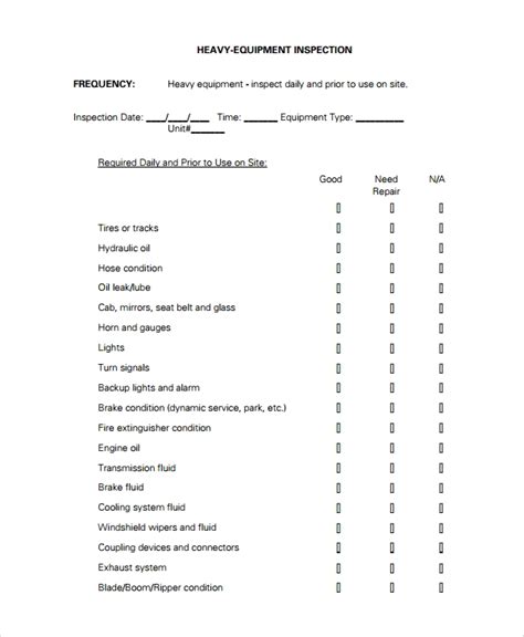 See how this checklist works in the app. Sample Equipment Checklist - 8+ Free Documents Download in ...
