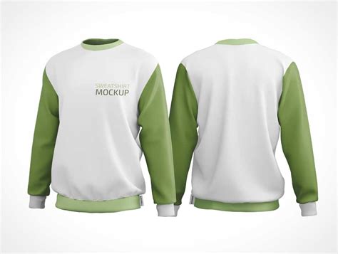 Download Crewneck Sweatshirt Front & Back PSD Mockup - Martarucka