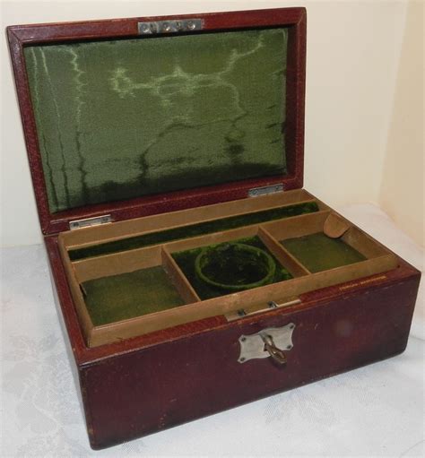 Antiques Atlas Antique 19c Leather Jewellery Box And Key