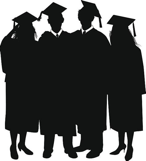 Graduation Silhouette Clip Art Vector Images And Illustrations Istock