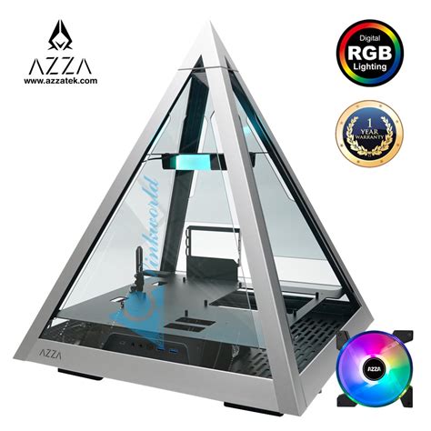 Azza Innovative Tempered Glass Argb Pyramid 804l Aluminum Shopee