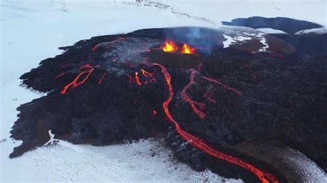 Volcano Eruption Drone Footage