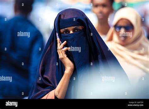 Muslim Woman In Hijab Walking On The Capital Streets Stock Photo Alamy