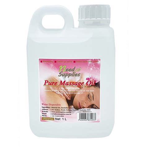 Pure Massage Oil 1 Litre Pump Water Dispersible H2oil Premium Unscented Ebay