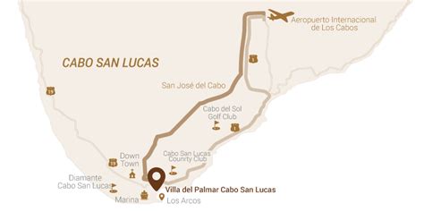 Villa Del Palmar Beach Resort And Spa Cabo San Lucas Mexico Map