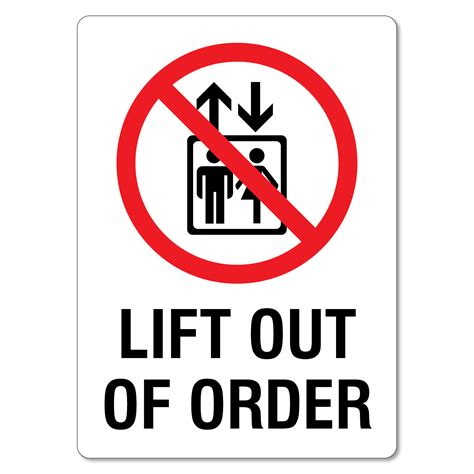 Meaning of out of order in english. Lift Out Of Order Sign - The Signmaker