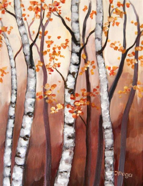 Late Autumn Birch Painting Lessons Love Painting Painting Crafts Art