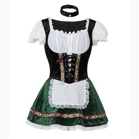 Free Shipping Plus Size Oktoberfest Women German Beer Girl Costume Beer Maid Costume Adult