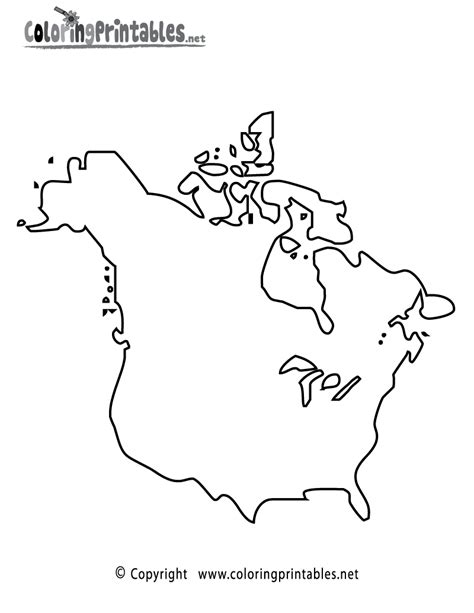 Free Printable North America Map Coloring Page