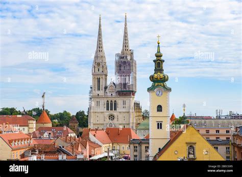 Zagreb Cathedral The Tallest Building In Croatia Stock Photo Alamy