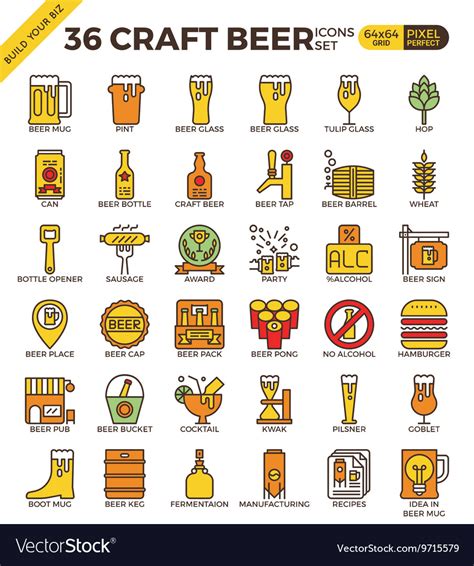 craft beer icons royalty free vector image vectorstock