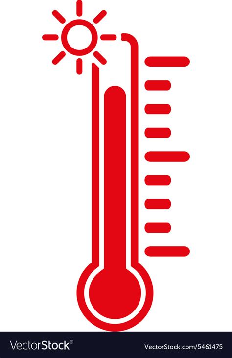 Thermometer Icon High Temperature Symbol Vector Image