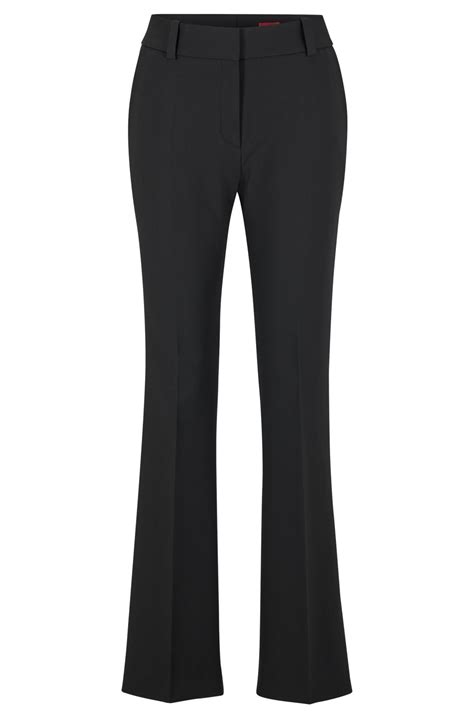 Hugo Regular Fit Bootcut Trousers In Stretch Fabric