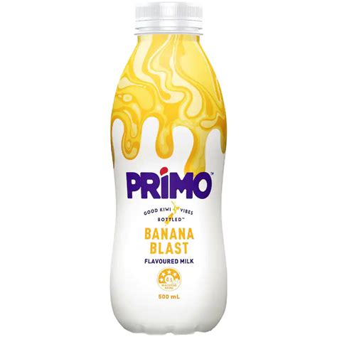 Primo Flavoured Milk Banana Blast 500ml X 12 Bottle Nz