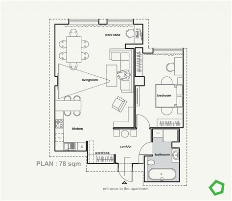 78 Square Meter Apartment Floor Plan Interior Design Ideas