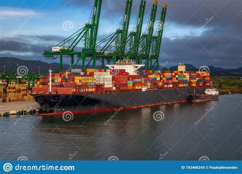 Container Ship Loading And Unloading In Colon Container Terminal