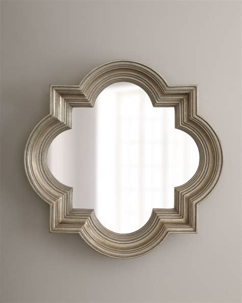 Silvery Quatrefoil Mirror