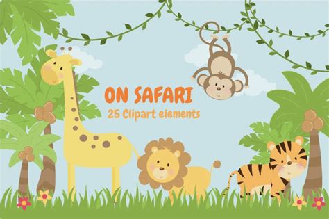 Baby Jungle Animals Safari Patterns Clip Art Png 1400x932px Baby