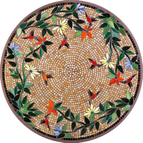 Round Mosaic Table Patterns Neille Olsonknf Knf Caramel Hummingbird