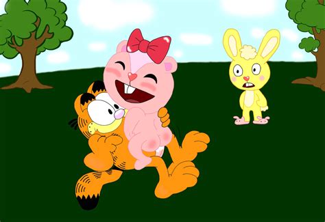 Post 1129434 Crossover Cuddles Garfield Garfieldcharacter Giggles Happytreefriends