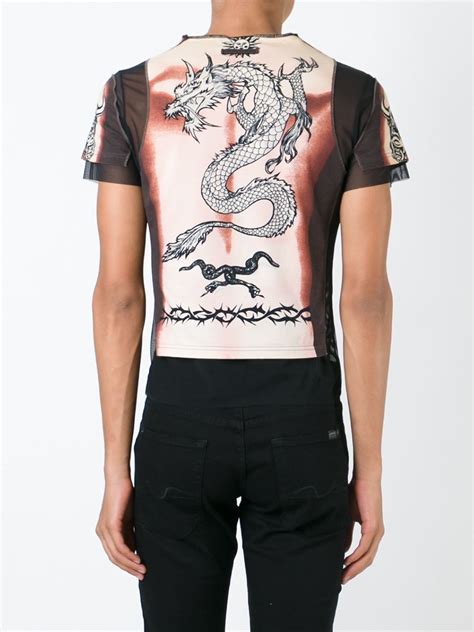 Lyst Jean Paul Gaultier Safe Sex Layered T Shirt In Black For Men