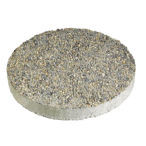 Anchor Block 12 In Gray Round Exposed Aggregate Stepping Stone At