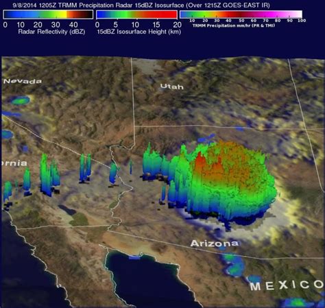 Arizonas Record Rainfall Seen From Space