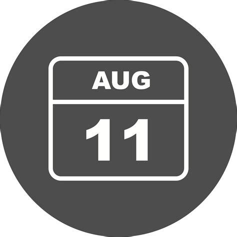 August 11th Date On A Single Day Calendar 501690 Vector Art At Vecteezy