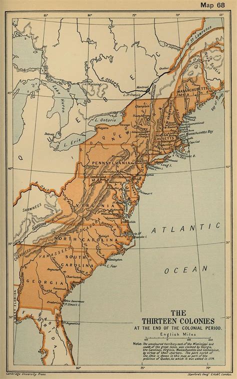 American Colonies Colonial History Map