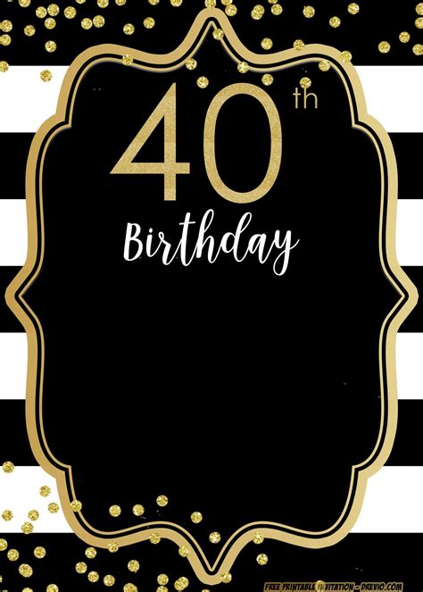 40th Birthday Party Invitations Printable Free
