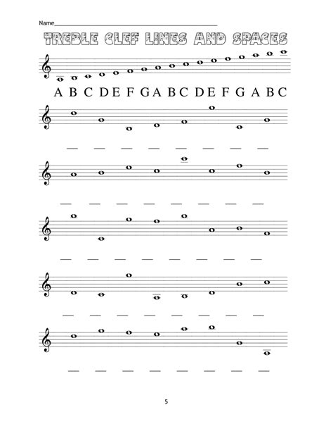 Treble Clef Worksheet Stacy Ross Library Formative
