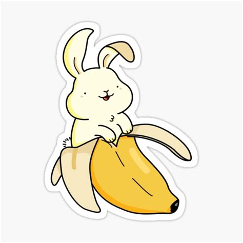 Kawaii Banana Bunny Sticker By Kawaiilife Redbubble