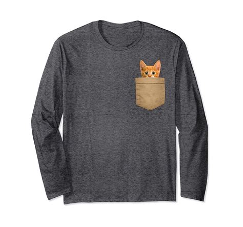 Orange Cat Shirt Kitty In My Your Pocket Long Sleeve Shirt Mt Mugartshop
