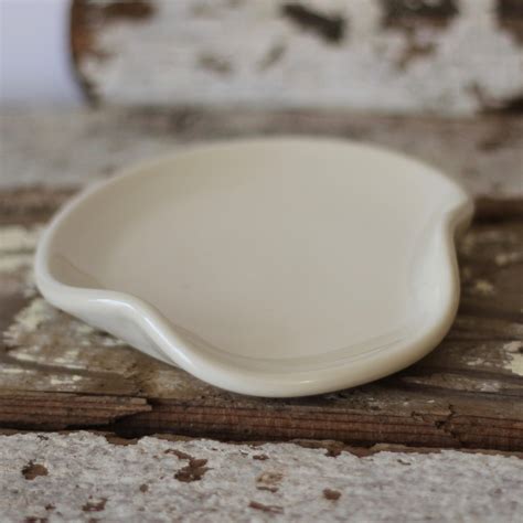 White Ceramic Spoon Rest Made To Order Etsy