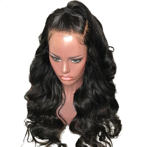 360 Lace Frontal Wig Pre Plucked Body Wave Natural Color Brazilian Remy ...