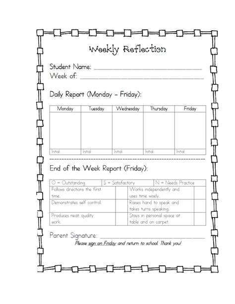 Reflection Sheet For Elementary Students Kidsworksheetfun