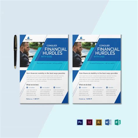 12 Financial Services Flyer Templates Illustrator Indesign Ms Word