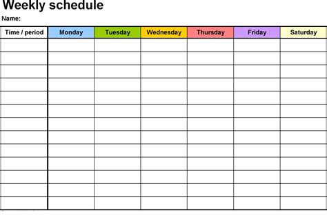 Daily Schedule Template Printable Westforge