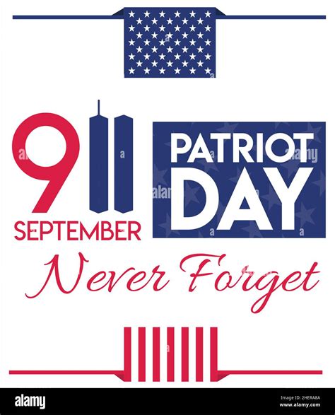 Usa Patriot Day Banner September 11 Never Forget Stock Vector Image
