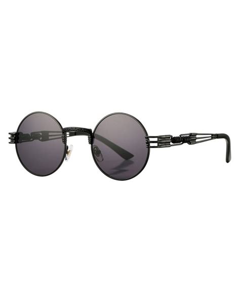 Vintage Circle Steampunk Sunglasses Black Frameblack Lens Ct189i4cgd0