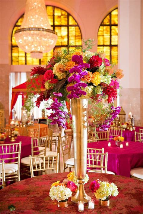 Vibrant Sangeet Centerpiece Indian Wedding Centerpieces Tall