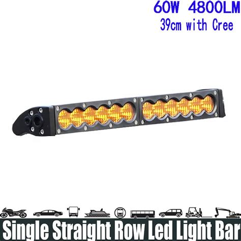 60w 13 Amber Flood Single Row Led Light Bar Super Bright Led Light Bar