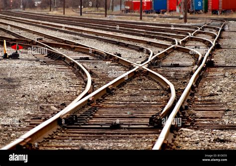 Rail Yard Switches Stock Photo Alamy