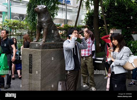 The Famous Faithful Dog Statue Of Chuken Hachiko In Shibuya Tokyo
